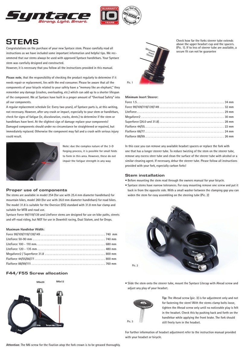Syntace F44 User manual