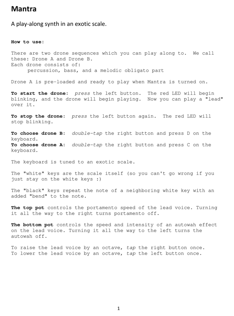 CORNFIELD ELECTRONICS Mantra User manual CORNFIELD ELECTRONICS Mantra User manual