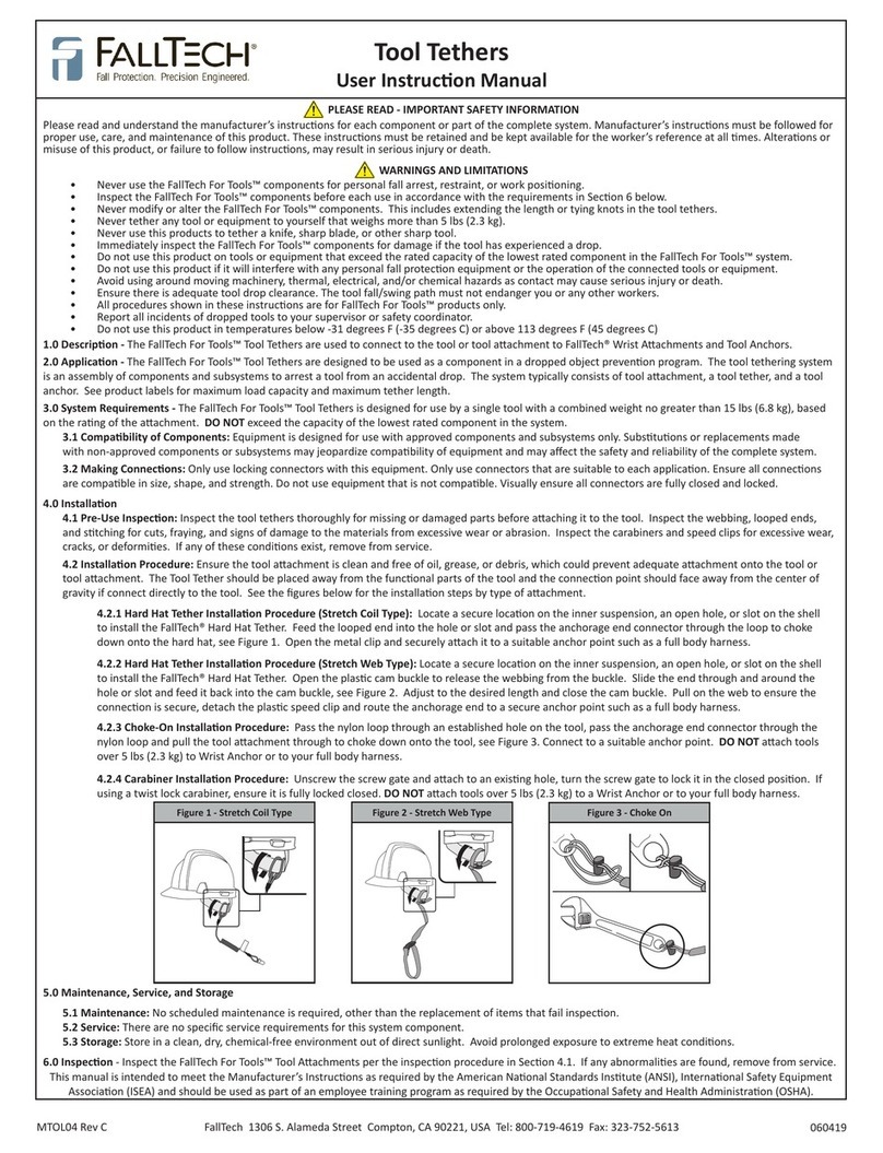 Falltech For Tools Operator's manual