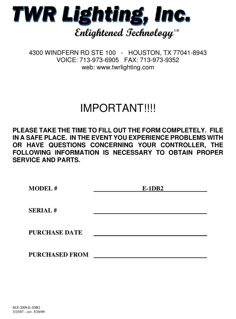 TWR Lighting E-1DB2 User manual
