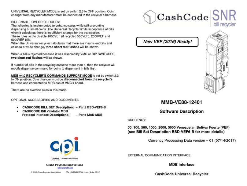 CashCode SNR Mounting instructions