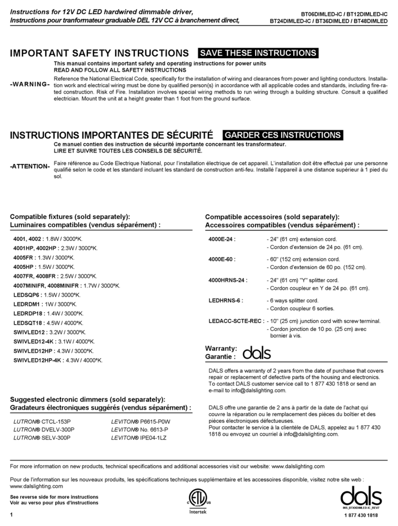 Dals BT06DIMLED-IC User manual Dals BT06DIMLED-IC User manual