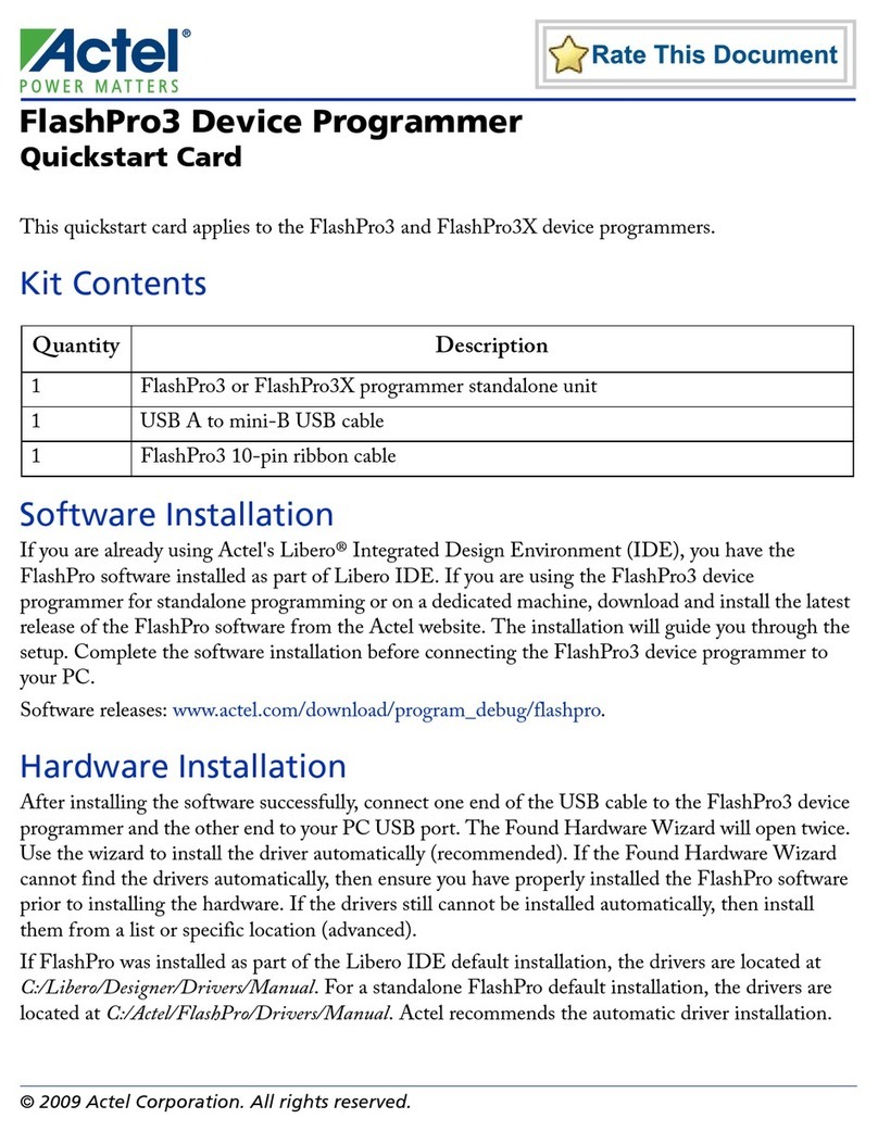 Actel FlashPro3 Technical manual