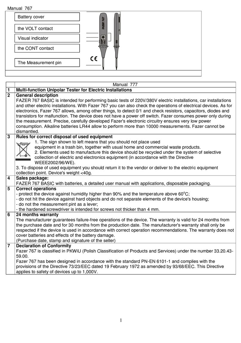 FAZER 767 BASIC User manual