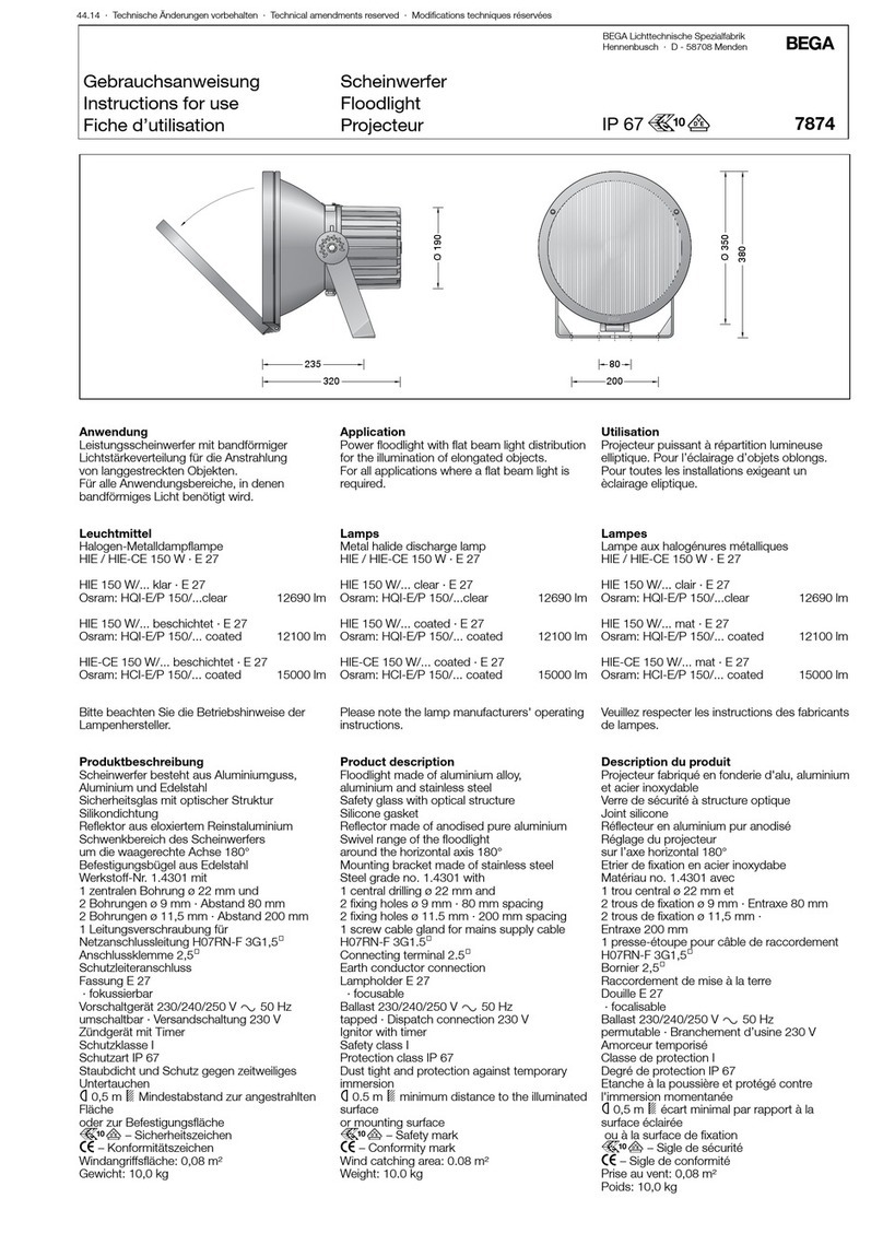 BEGA 7874 User manual