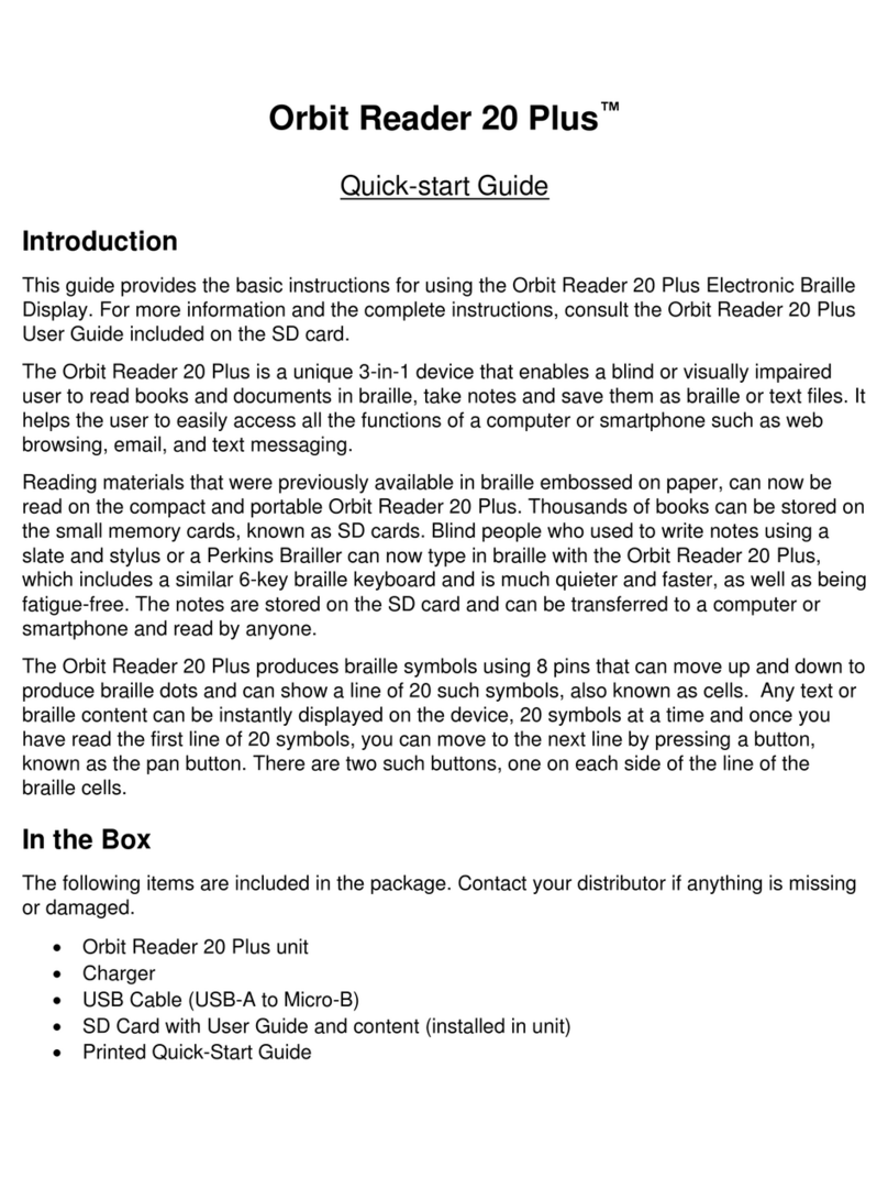 Orbit Reader 20 Plus User manual