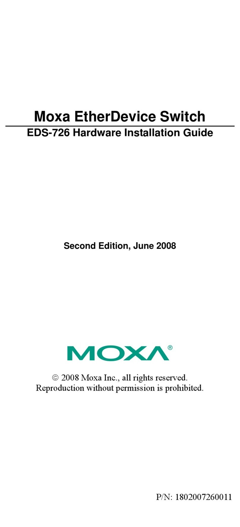 Moxa Technologies EDS-726 Series Manual