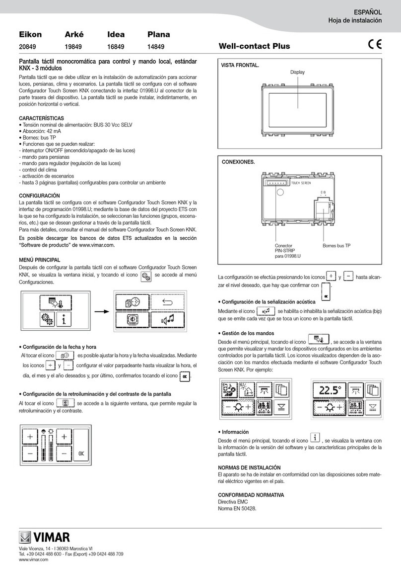Vimar Eikon 20849 User manual