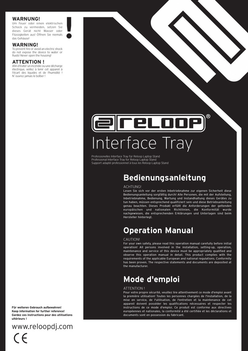 Reloop Interface Tray User manual