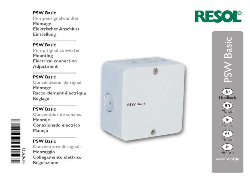 Resol PSW Basic User manual