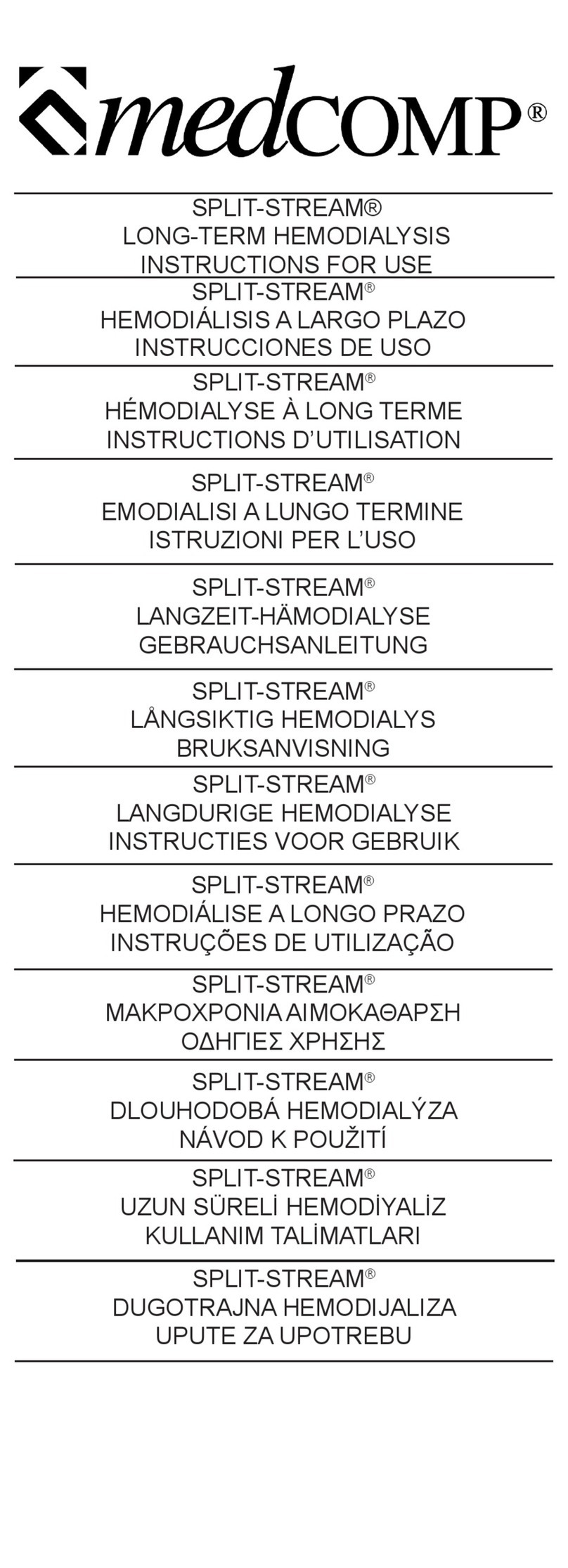 MedComp SPLIT-STREAM User manual