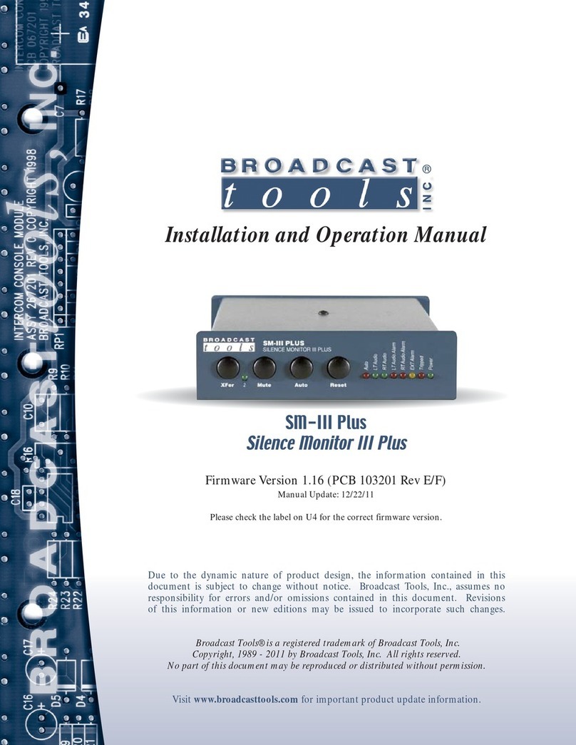 Broadcast Tools Silence Monitor III Plus User manual