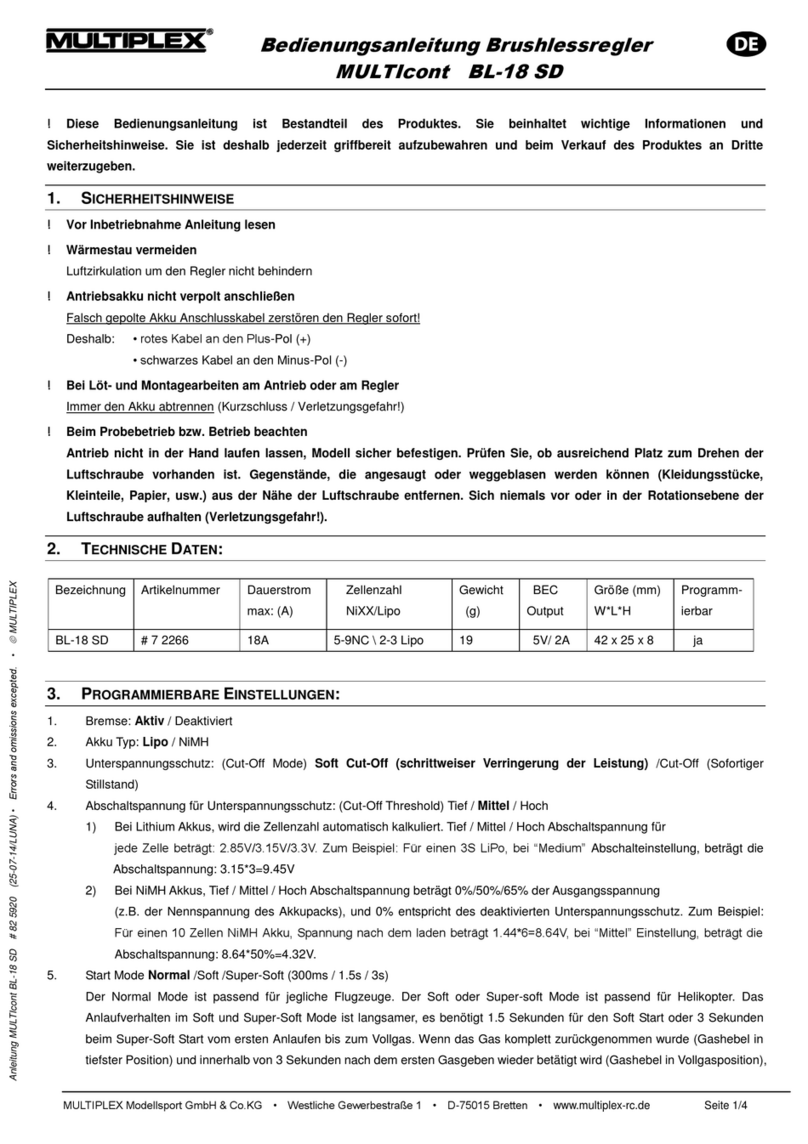 Multiplex MULTIcont BL-18 SD User manual