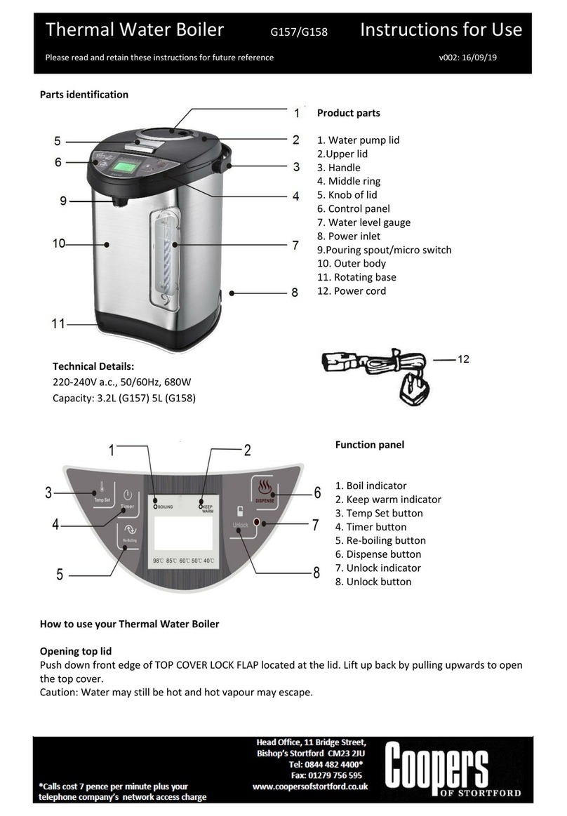 Coopers G157 User manual