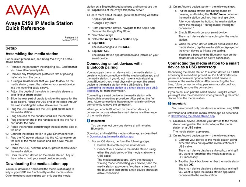 Avaya E159 User manual