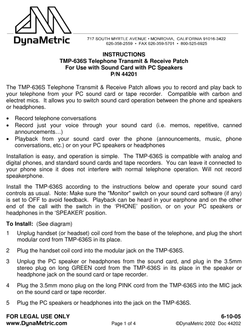 DynaMetric TMP-636S User manual