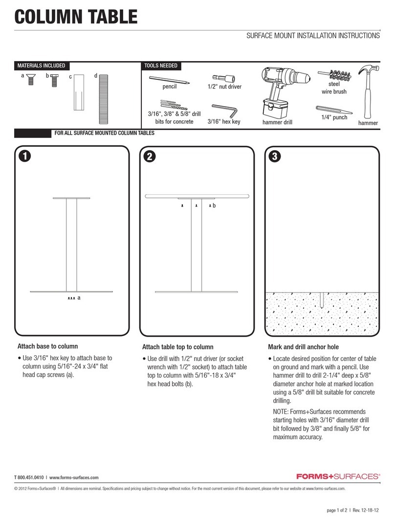 Forms + Surfaces COLUMN TABLE User manual