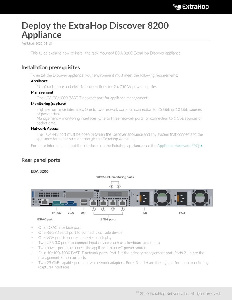 ExtraHop Discover 8200 User manual