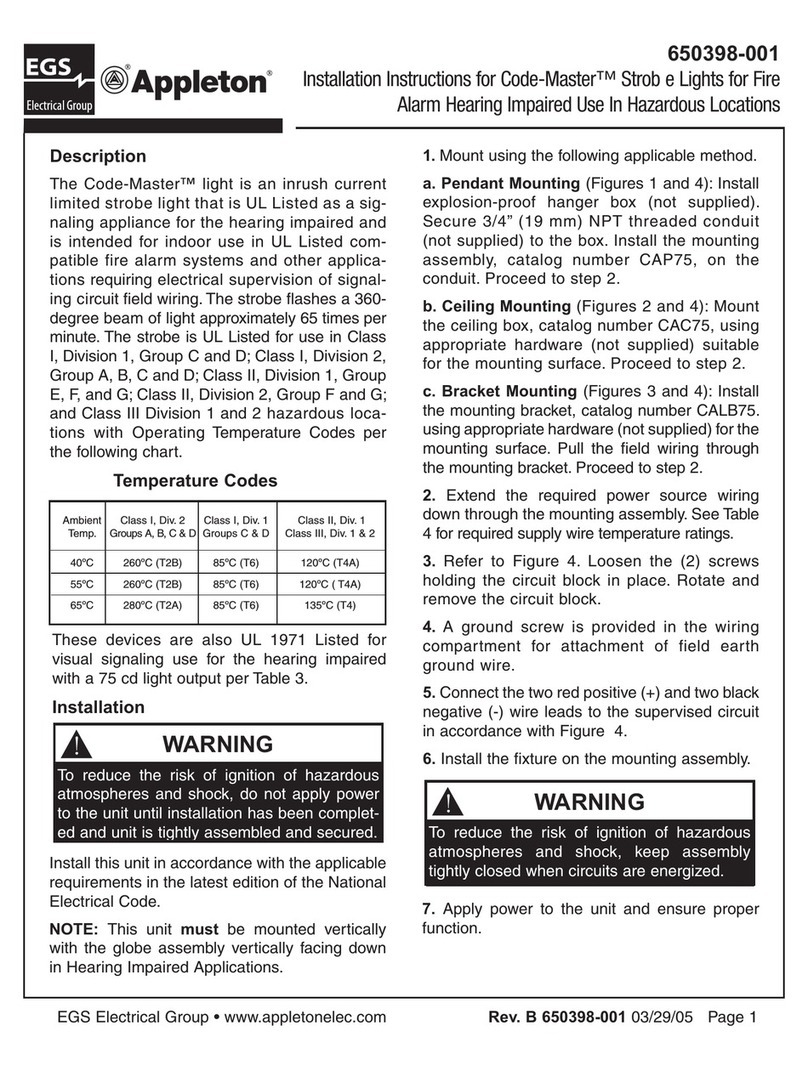 EGS Appleton Code-Master Series User manual