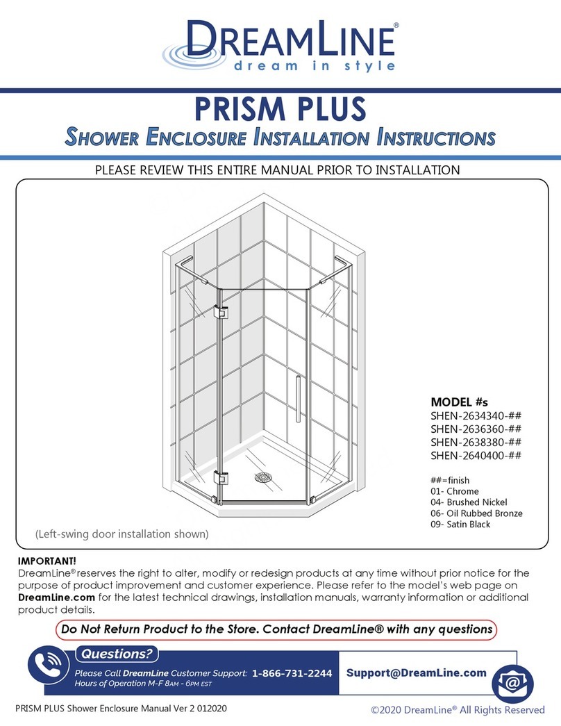 Dreamline PRISM PLUS User manual Dreamline PRISM PLUS User manual