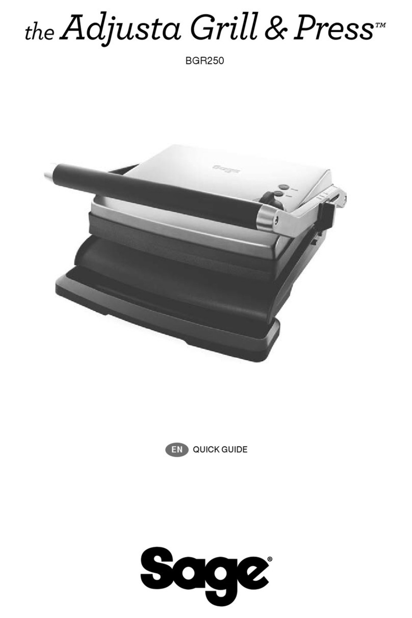 Sage the Adjusta Grill & Press BGR250 User manual