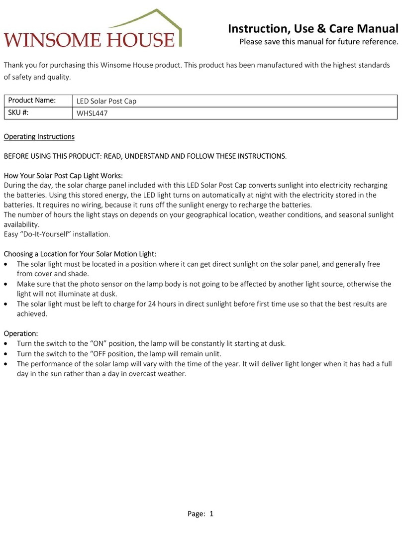 Winsome house WHSL447 User manual Winsome house WHSL447 User manual