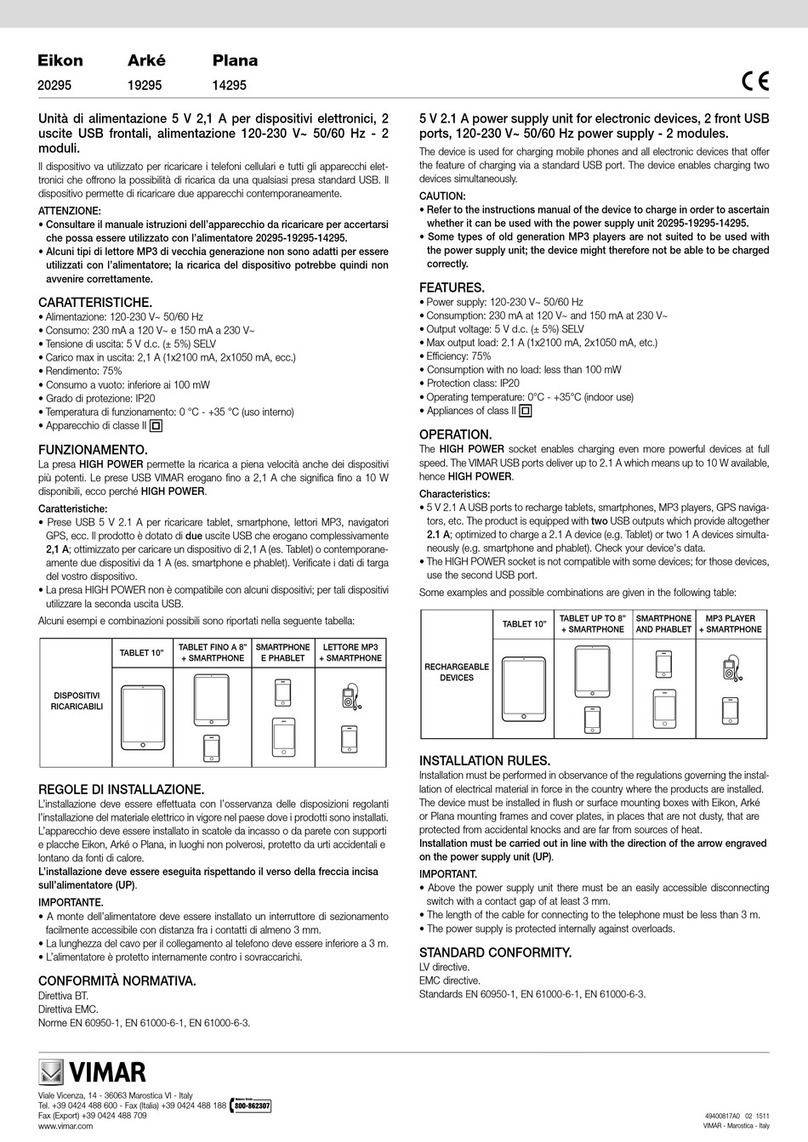 Vimar Eikon User manual