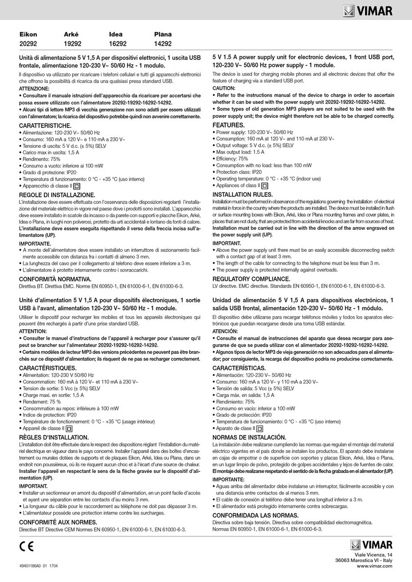 Vimar Eikon User manual Vimar Eikon User manual