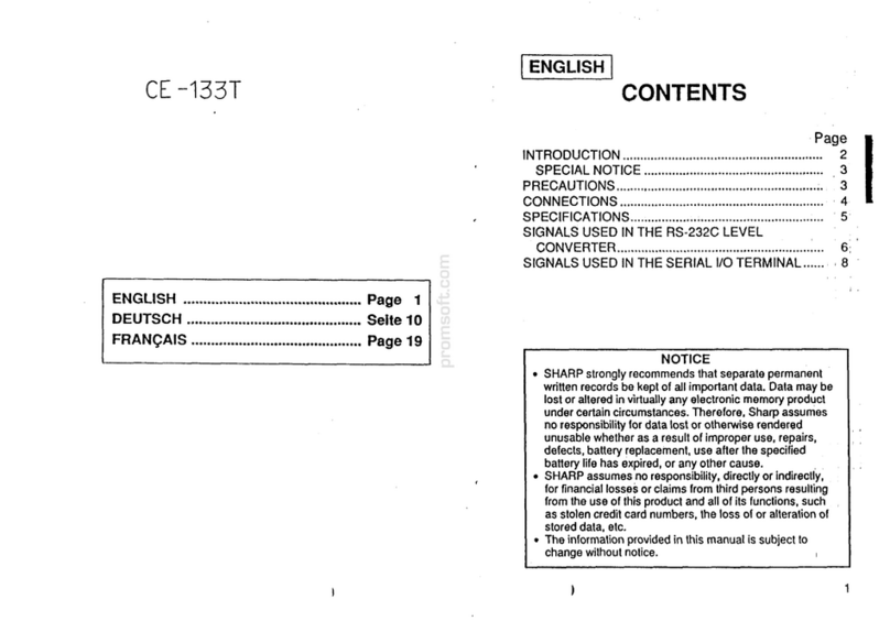 Sharp CE-133T User manual