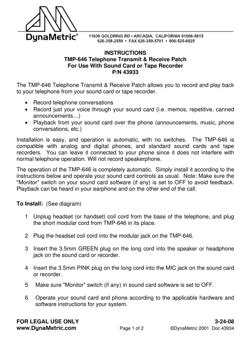 DynaMetric TMP-646 User manual