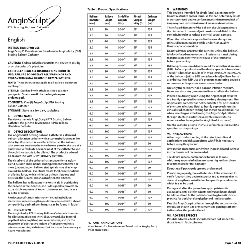 AngioScore AngioSculpt User manual
