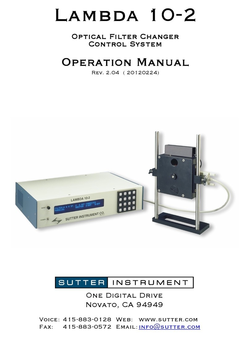 Sutter Instrument Lambda 10-2 Installation manual