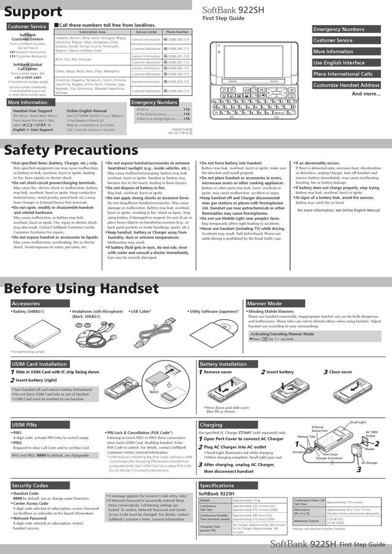 SoftBank 922SH User manual