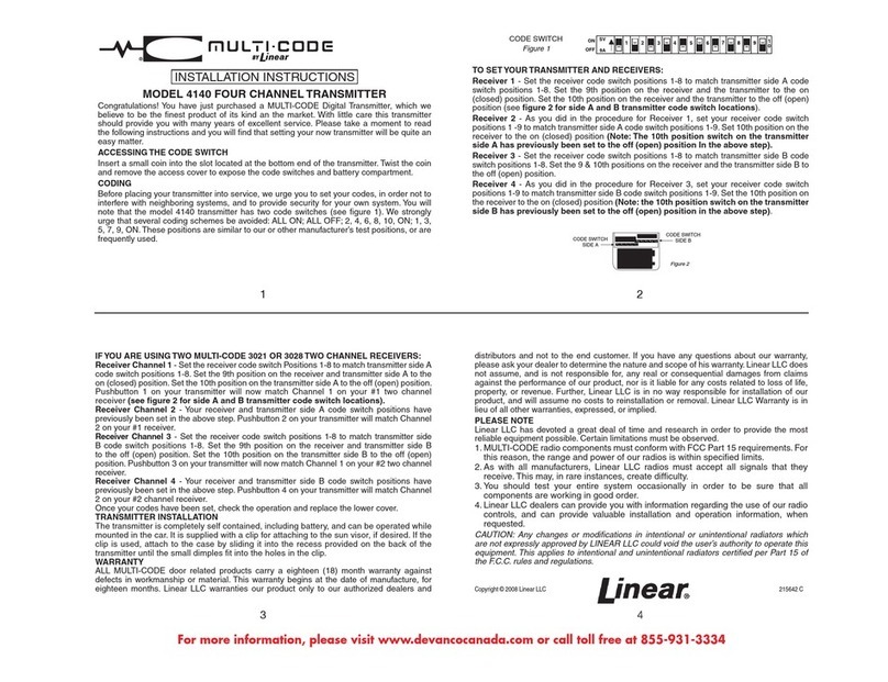 Multi-code 4140 User manual