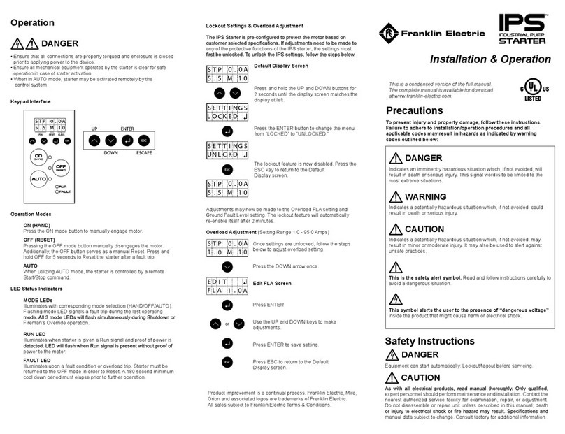 Franklin Electric IPS Installation & operation manual