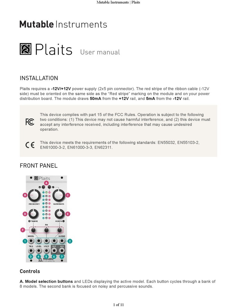 Mutable Instruments Plaits User manual Mutable Instruments Plaits User manual