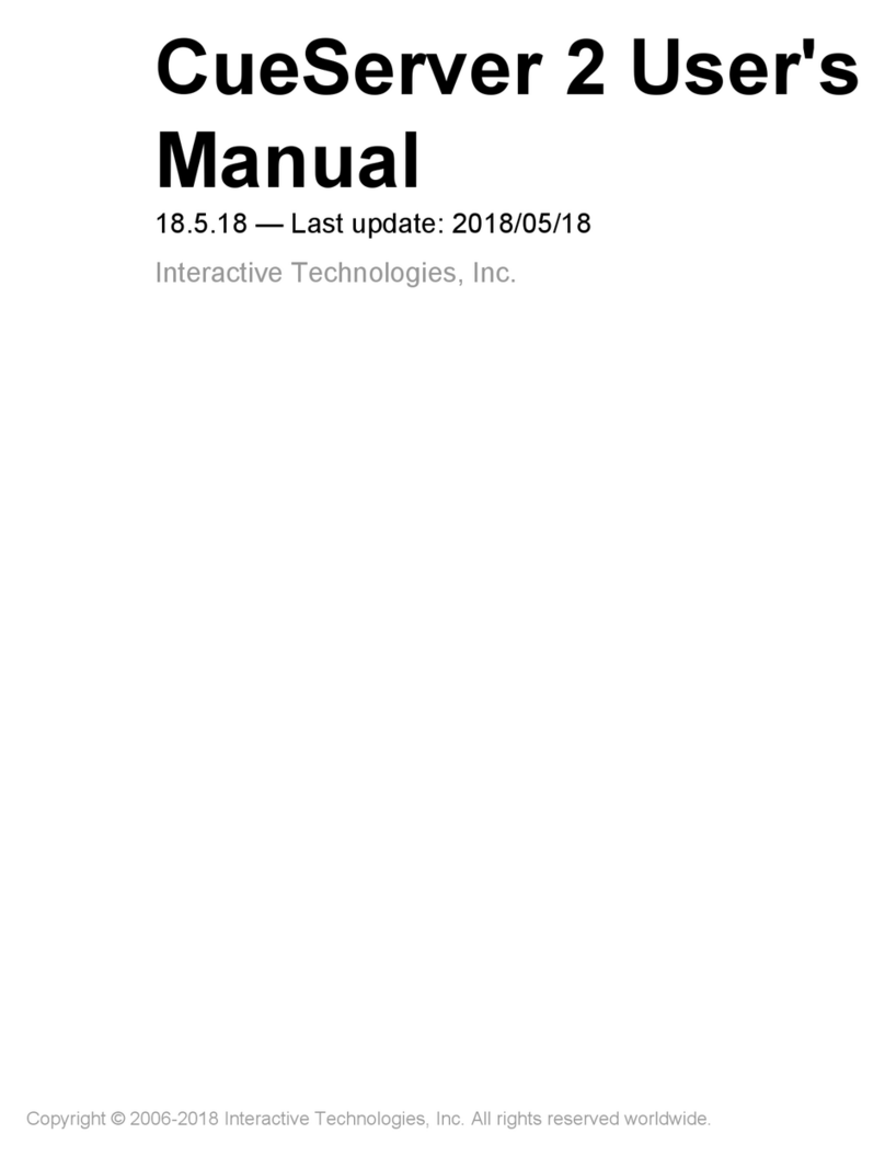 Interactive Technologies CueServer 2 User manual Interactive Technologies CueServer 2 User manual