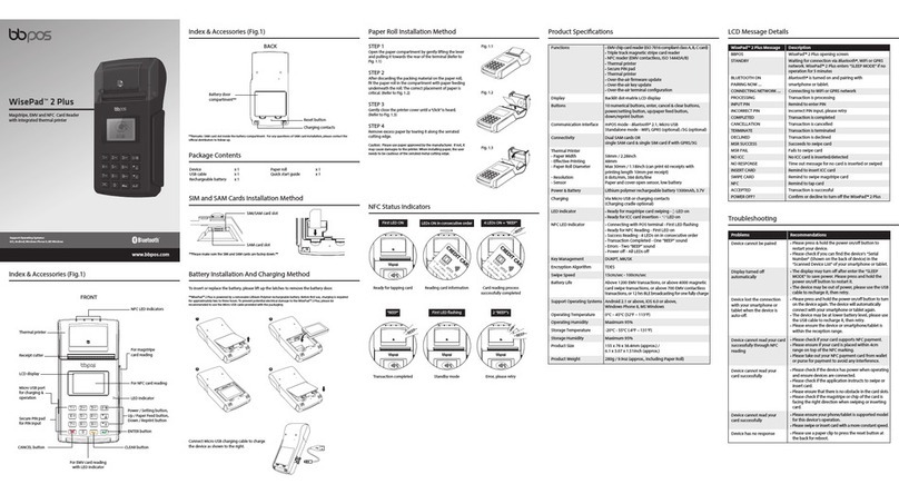 BBPOS WisePad 2 Plus User manual