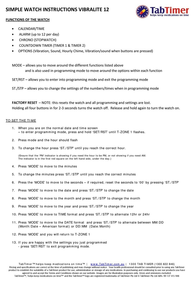 TabTimer VibraLITE 12 User manual