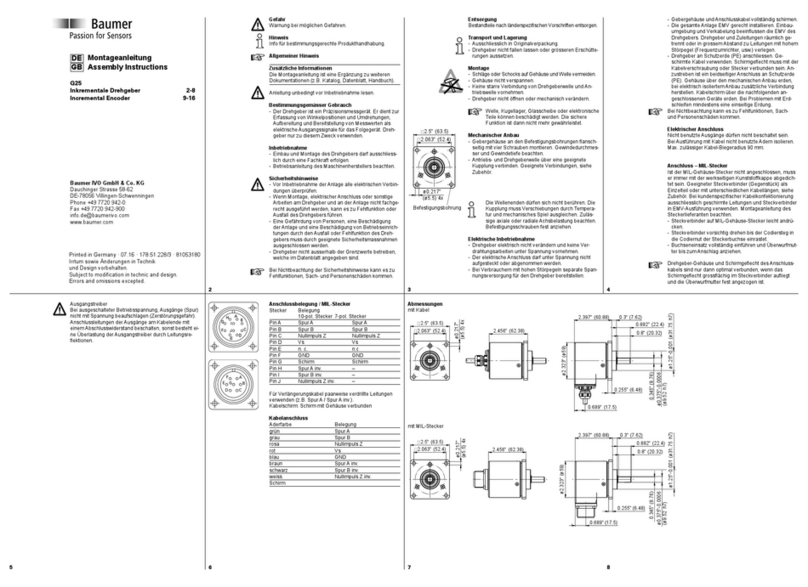 Baumer G25 User manual