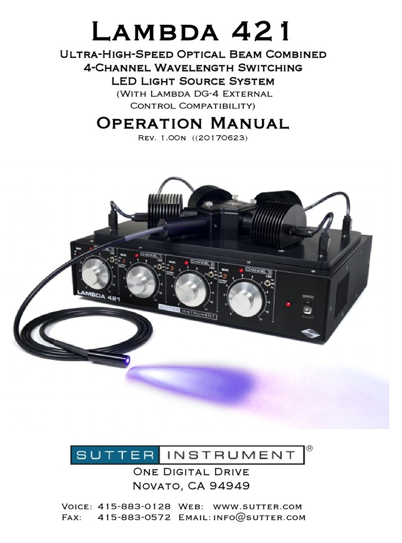 Sutter Instrument Lambda 421 User manual