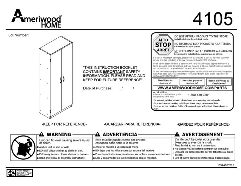 Ameriwood HOME 4105 Installation and operation manual Ameriwood HOME 4105 Installation and operation manual
