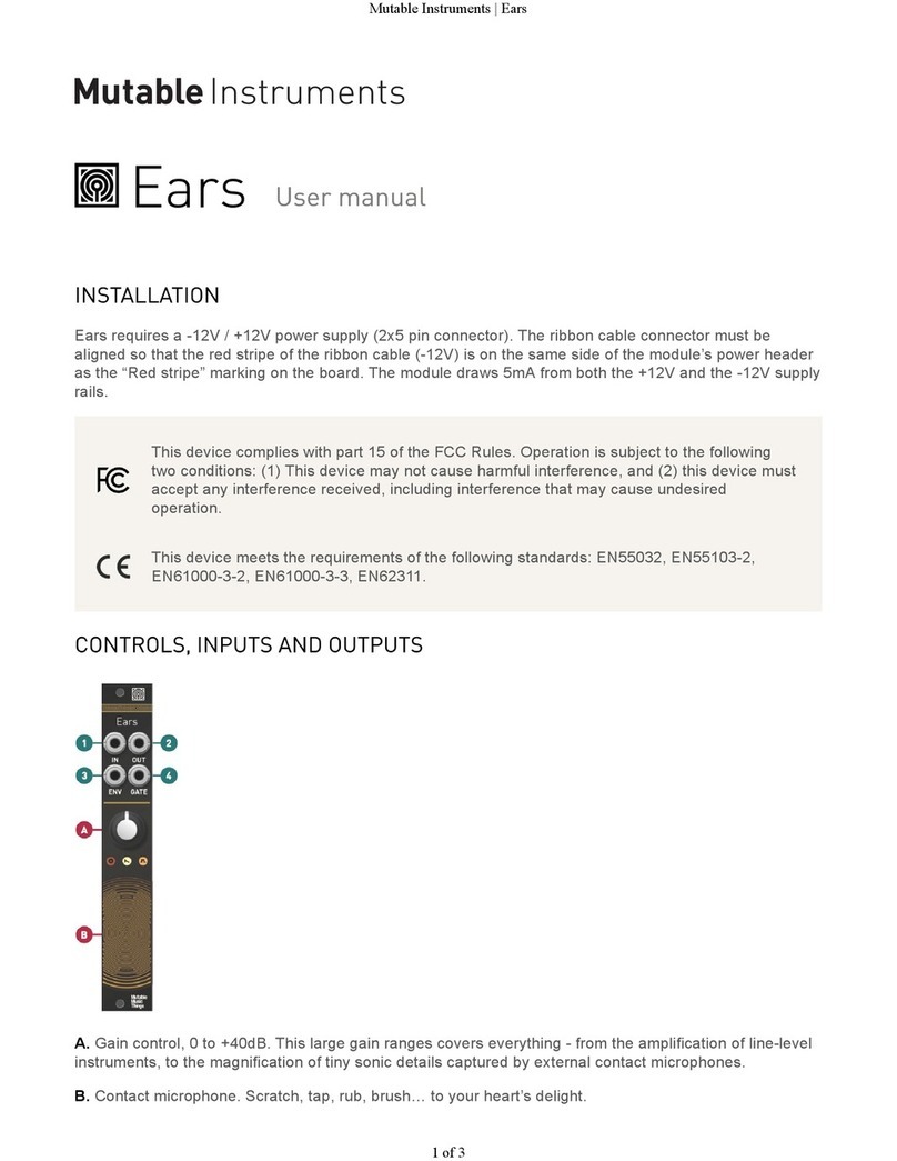Mutable Instruments Ears User manual Mutable Instruments Ears User manual
