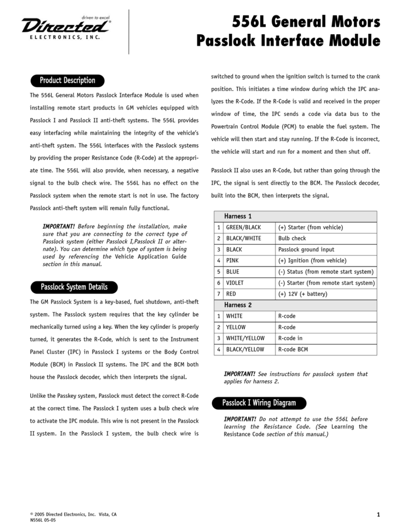 Directed Electronics 556L User manual