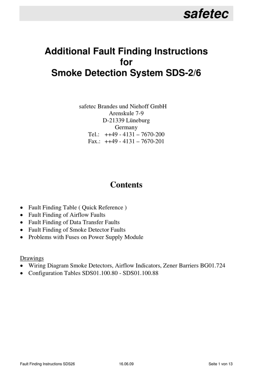 Safetec SDS-2/6 Additional Fault Finding Instructions
