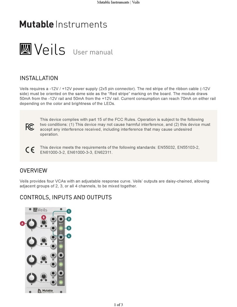 Mutable Instruments Veils User manual Mutable Instruments Veils User manual