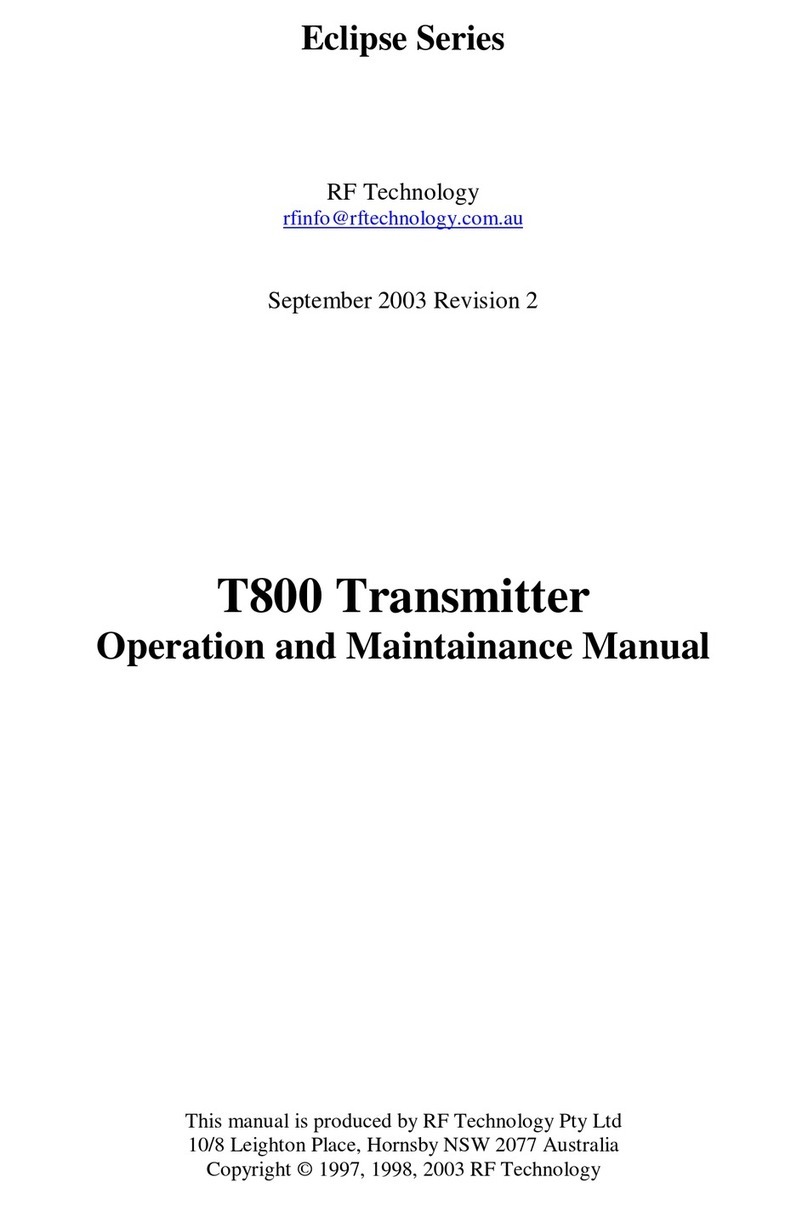 RF Technology Eclipse Series User manual