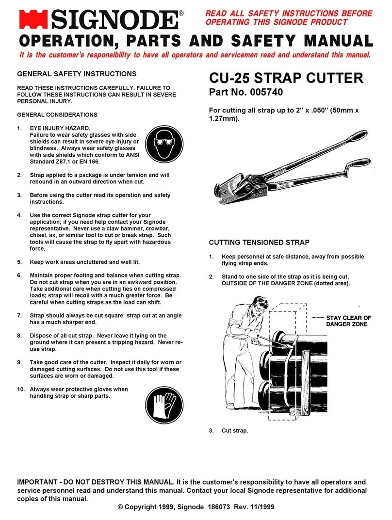 Signode CU-25 Use and care manual