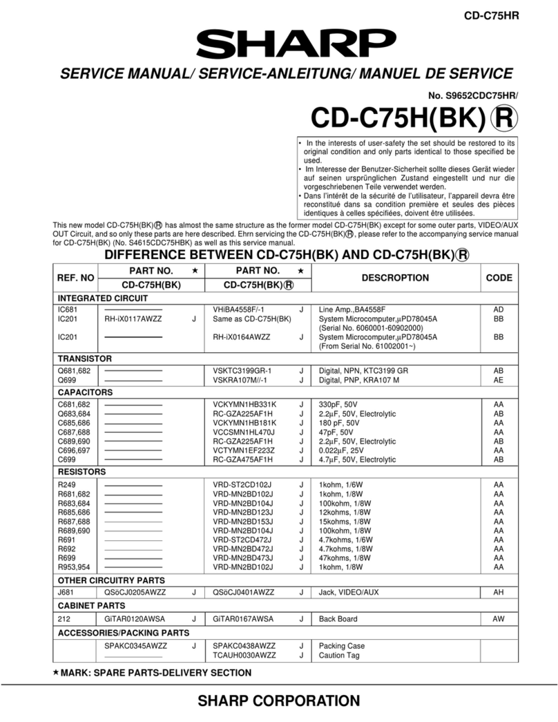Sharp CD-C75HR User manual