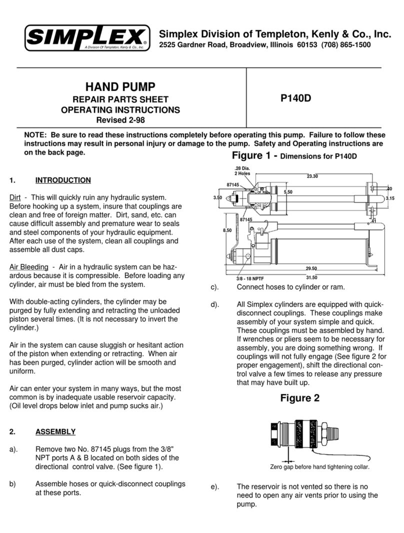 Simplex P140D User manual